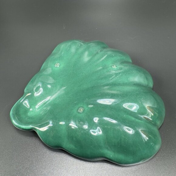 Hand Made USA Pottery Stoneware Green Shell Dish Soap Holder Trinket Dish VTG - Picture 12 of 12